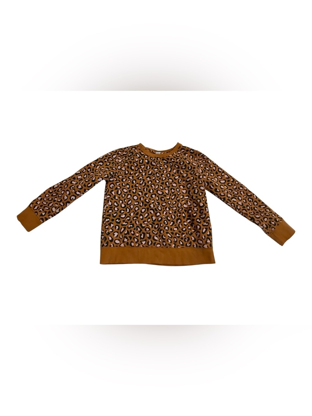 Old Navy Orange Leopard Pullover Sweater Girls Size L 10-12